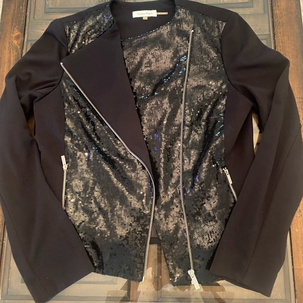 Calvin Klein Sequined Biker Jacket size S